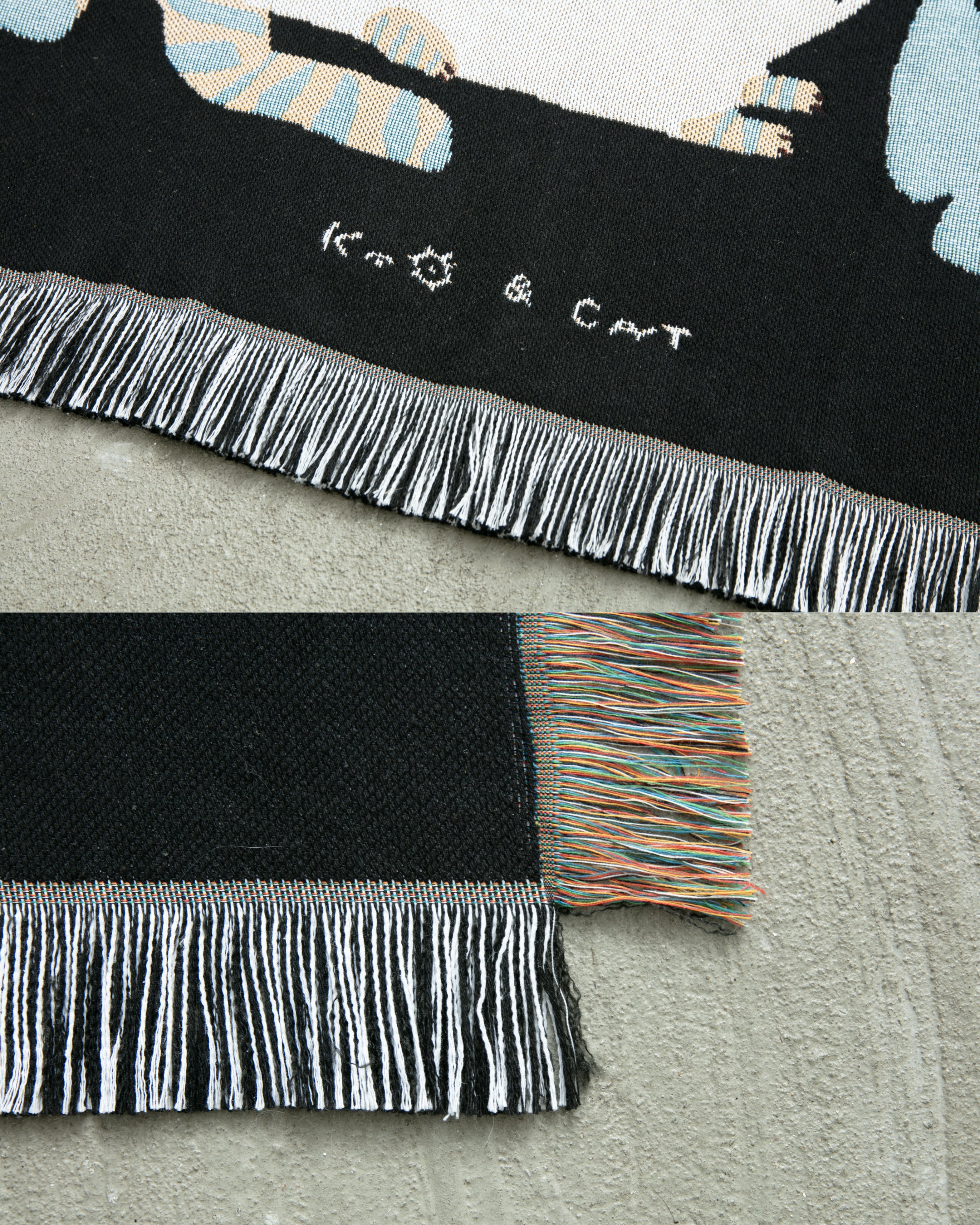 MULTI BLANKET “nekomoyou” | 坪井香保里の猫模様ブランケット。暮らし