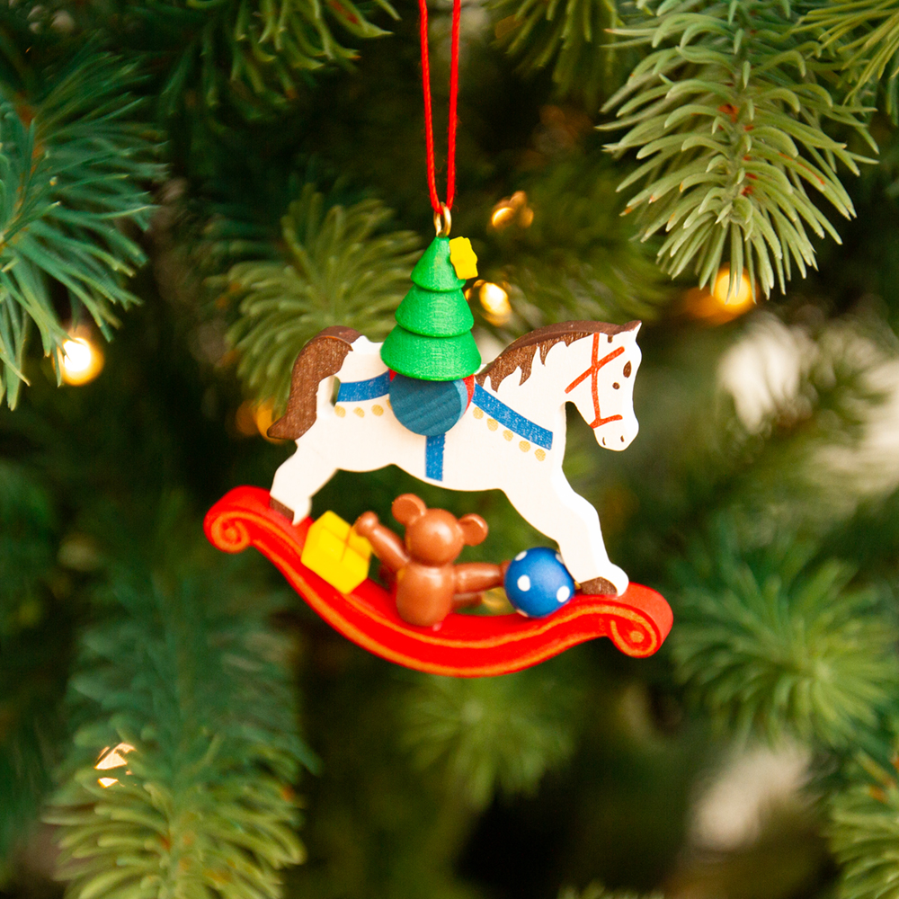 白い木馬とツリーとクマ [100605]【ULBRICHT/オーナメント】 | ANDCHILD