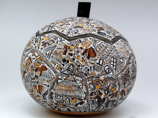 ペルー製ひょうたんアート！ 手彫りひょうたん細工小物入れ販売（通販