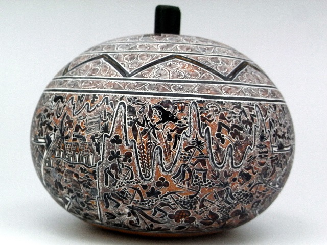 ペルー製ひょうたんアート！ 手彫りひょうたん細工小物入れ販売（通販