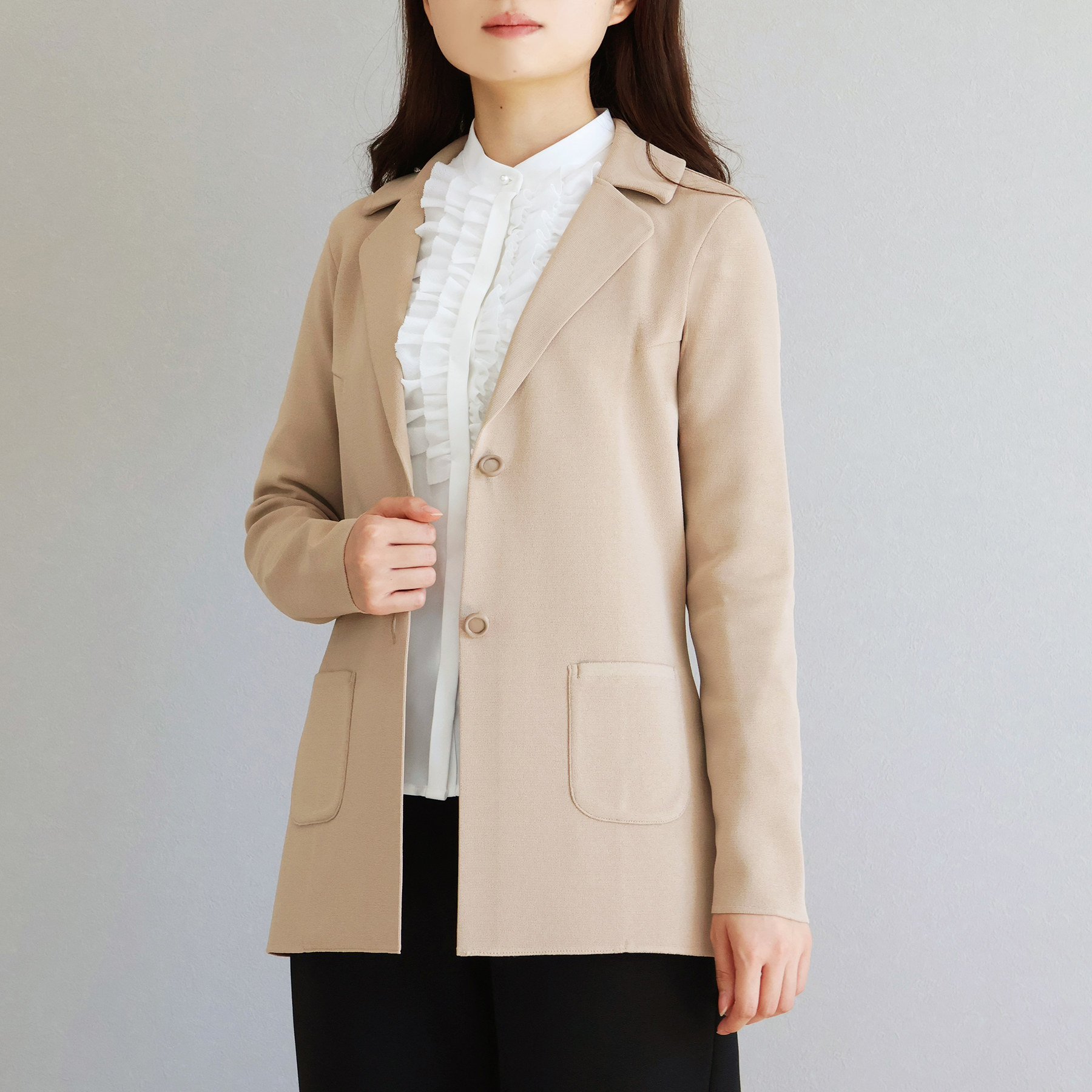 ミラノリブ編み テーラードニットジャケット【JM2391BF】 商品詳細