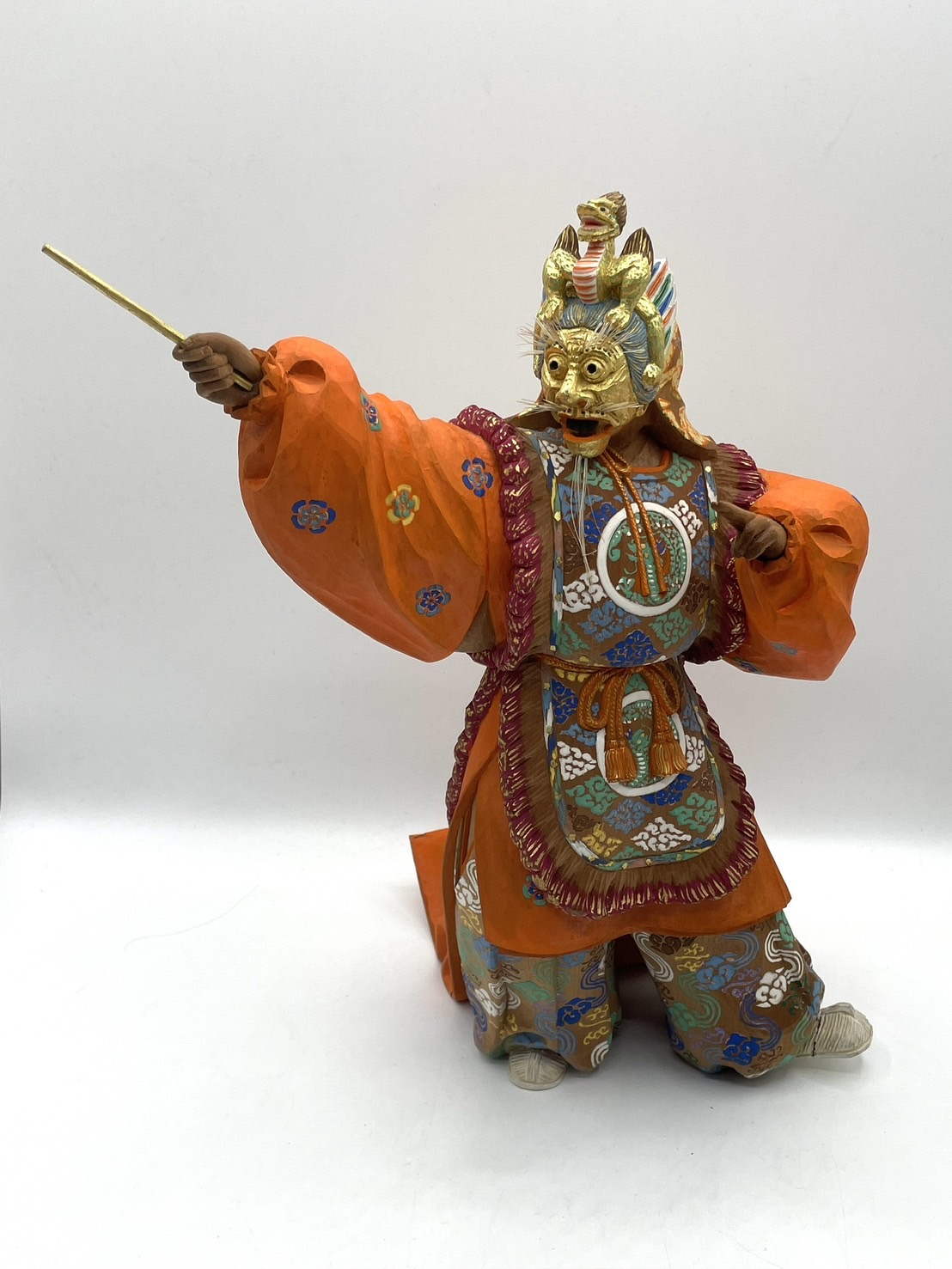 原田宰慶作 木彫 極彩色 羅凌王 をお買取致しました！ | 骨董品