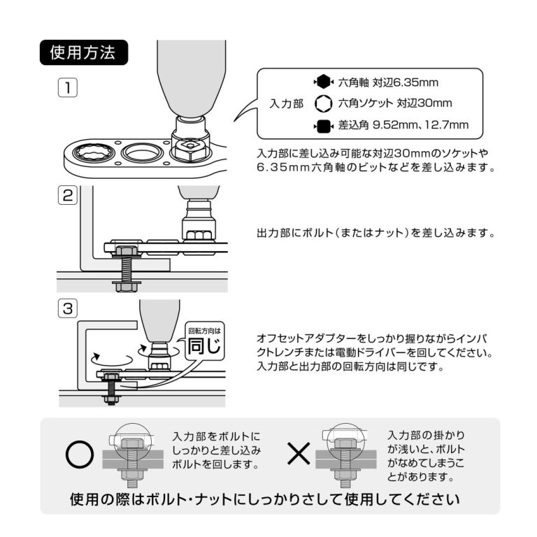 オフセットアダプター30mmソケットセット | ANEXブランドのドライバー