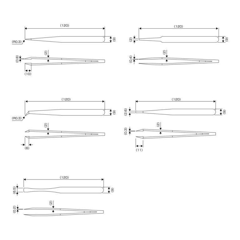 プラスチックピンセット 5本組 | ANEXブランドのドライバー・工具
