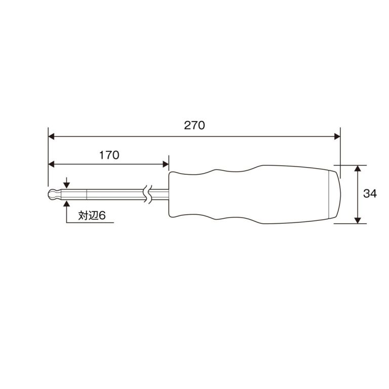 ボールポイント六角レンチドライバー H6×170 | ANEXブランドの