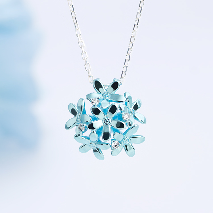 信じあう心 -ブルースターブーケネックレス- Angelic Jewelry