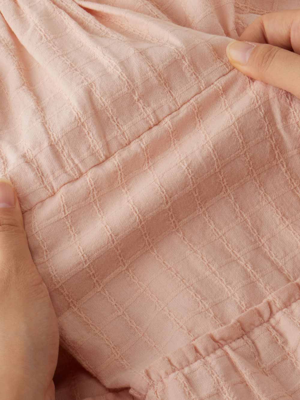 SERAPH】ドビーチェックお花刺繍ロンパース | ロンパース