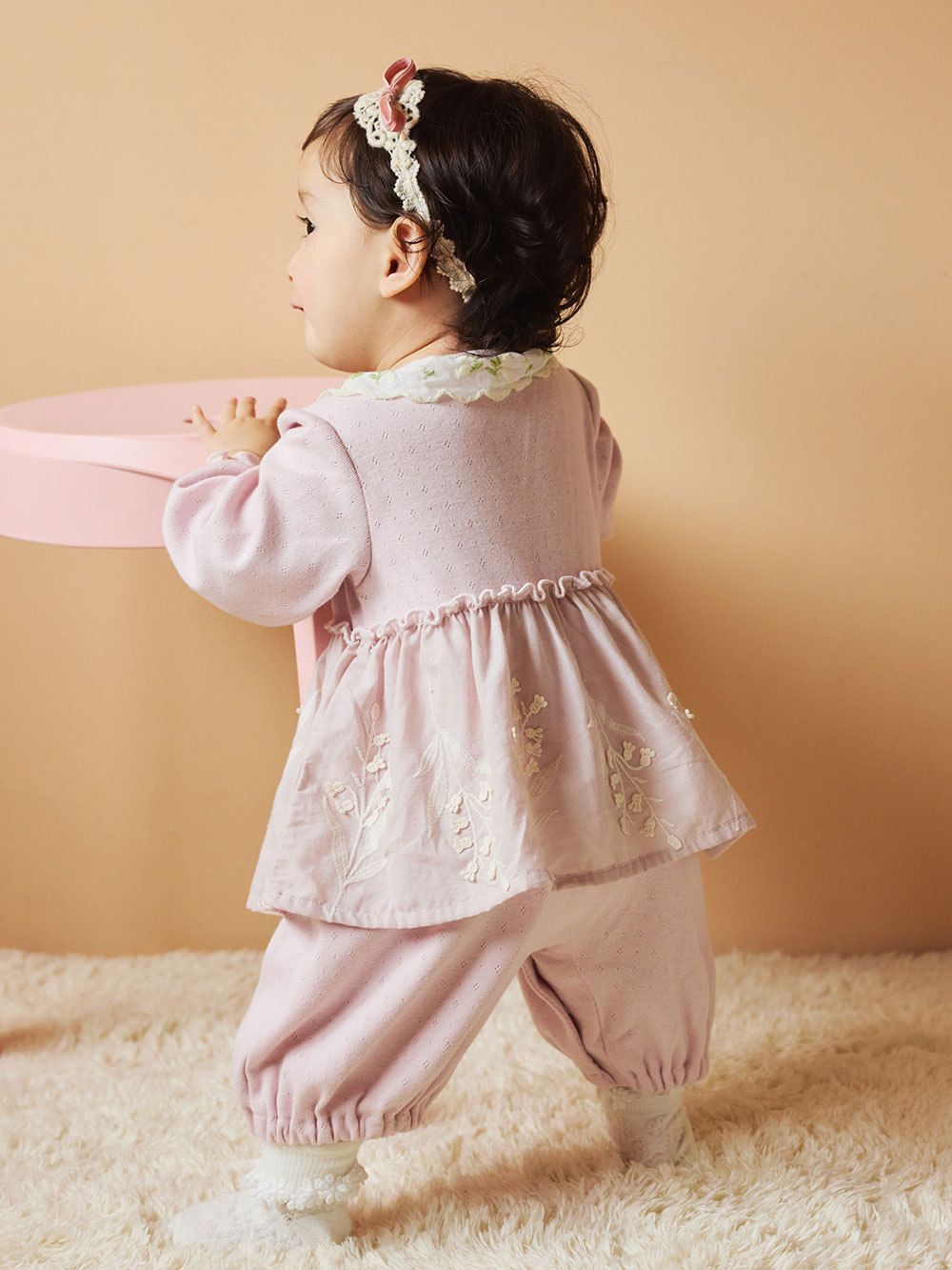 Little s.t. by s.t.closet】すずらん刺繍カバーオール | ロンパース