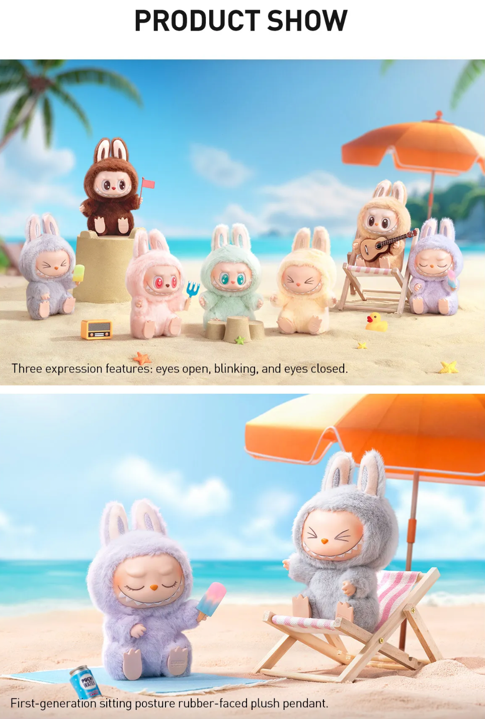 THE MONSTERS Have A Seat Series-Vinyl Labubu Plush Pendant Blind