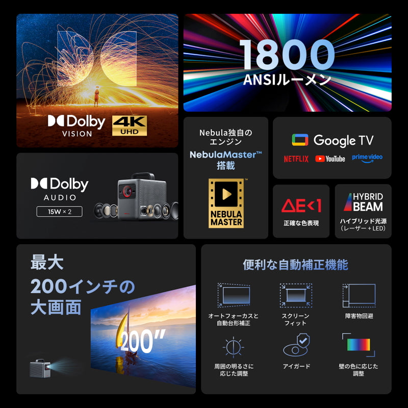 Nebula Cosmos 4K SE |モバイルプロジェクターの製品情報 | Anker