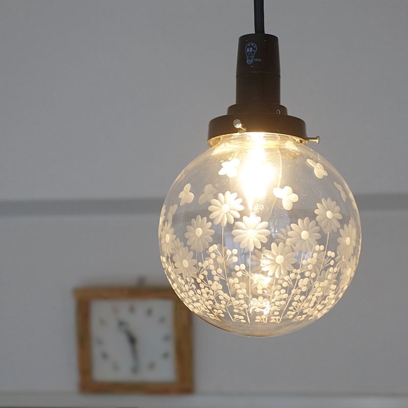 ポンポン花切子138ペンダントライト クリア 藤本幸治 アトリエ Ansan