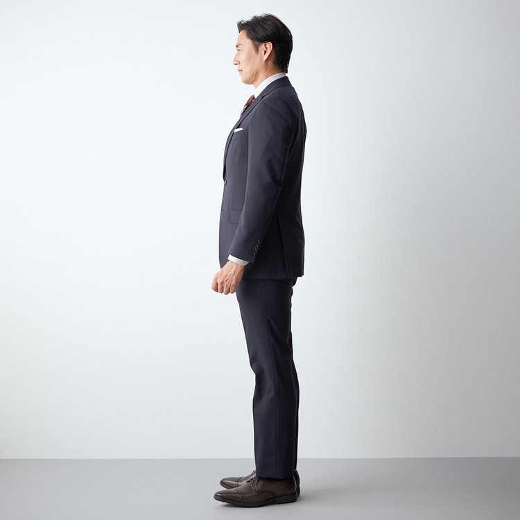 アスレチックウールスーツ 紺ストライプ ベーシック JUNKO SHIMADA