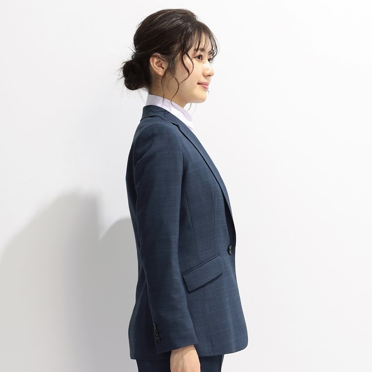 アウトレット】洗えるキレイスーツ テーラードジャケット ブルー