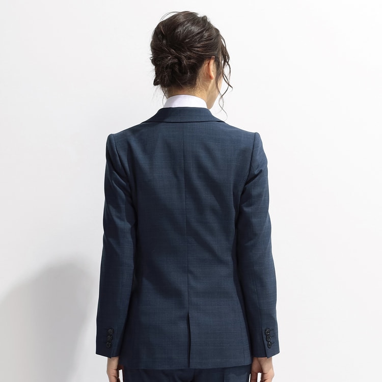 アウトレット】洗えるキレイスーツ テーラードジャケット ブルー