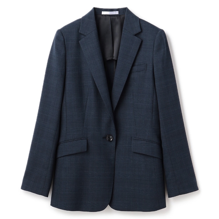 アウトレット】洗えるキレイスーツ テーラードジャケット ブルー