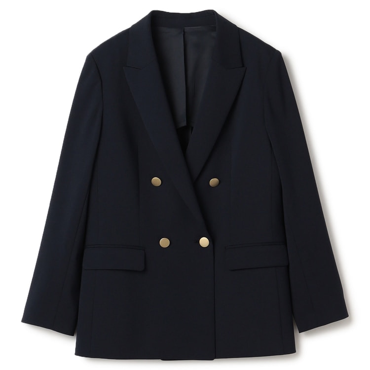 Oggiコラボ 2Wayストレッチツイル ダブルジャケット 紺 セットアップ