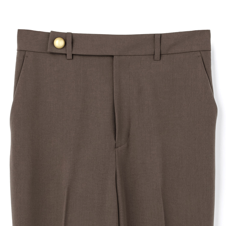 アウトレット】2wayストレッチ トロピカルクロップドパンツ 茶