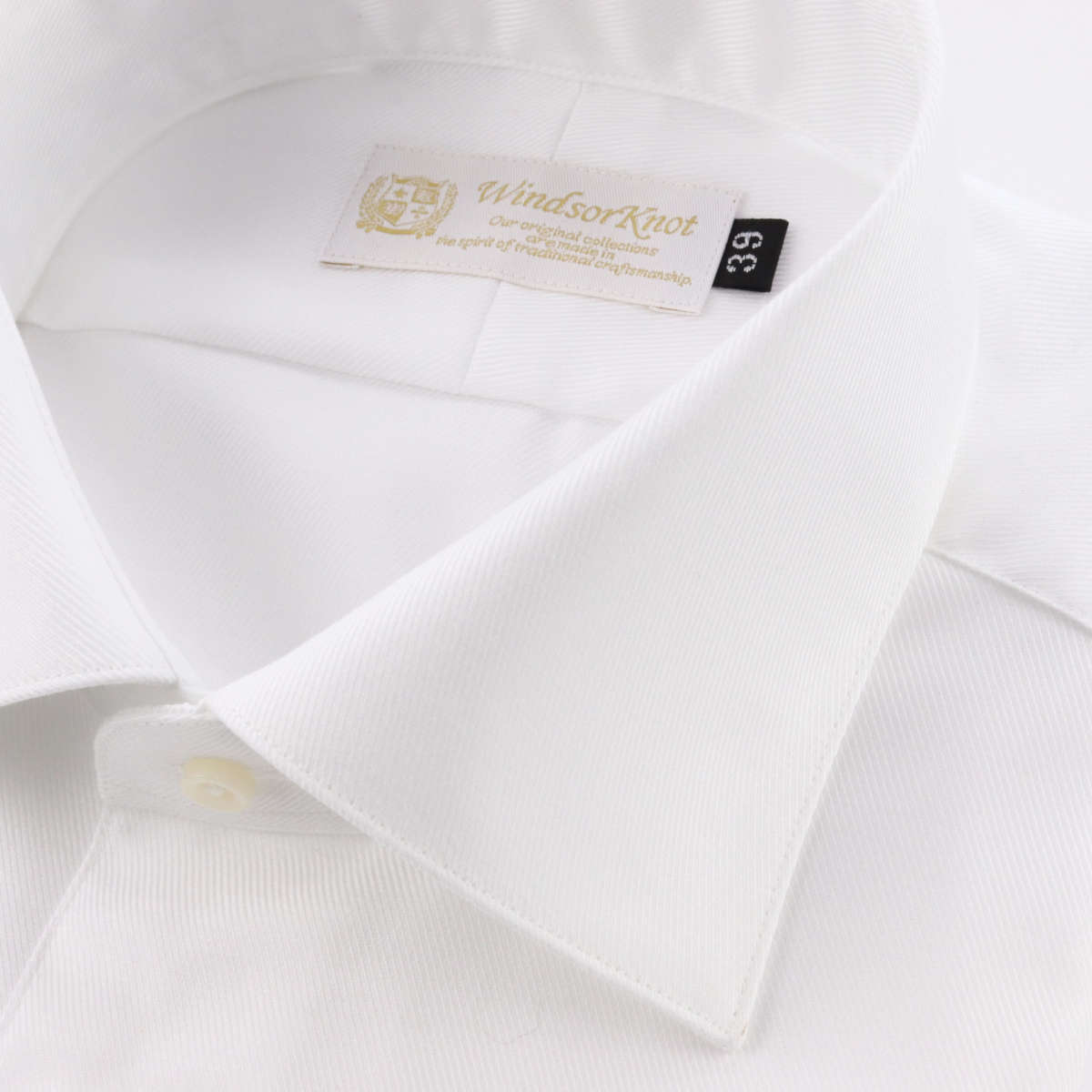 ドレスシャツ ワイシャツ ワイドカラー 白 無地 長袖 ツイル ホワイト