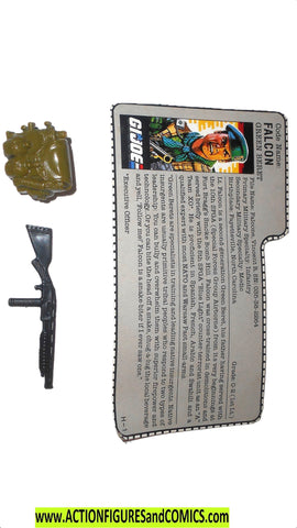 Gi joe LT FALCON 1987 vintage gun backpack file card fc