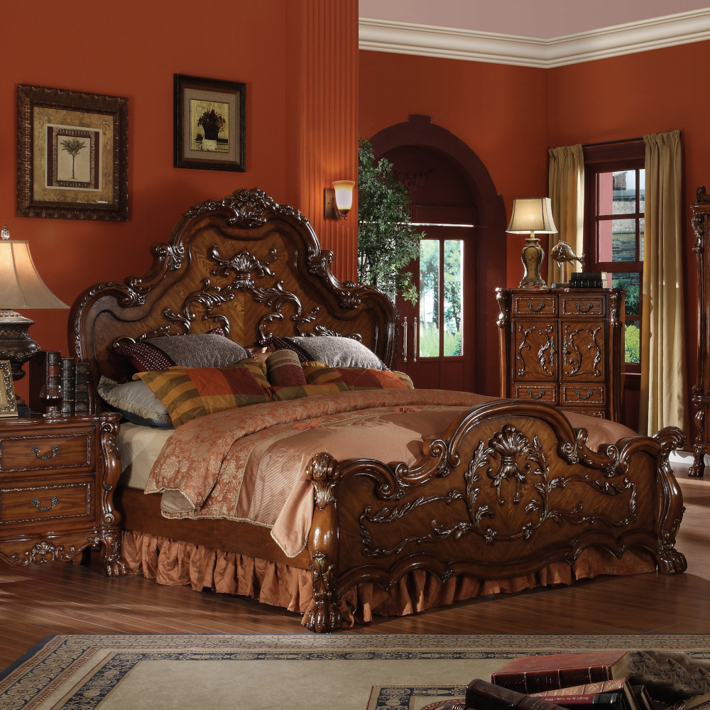Dresden Cherry Oak Finish Queen Bed – Redwood Home Furniture