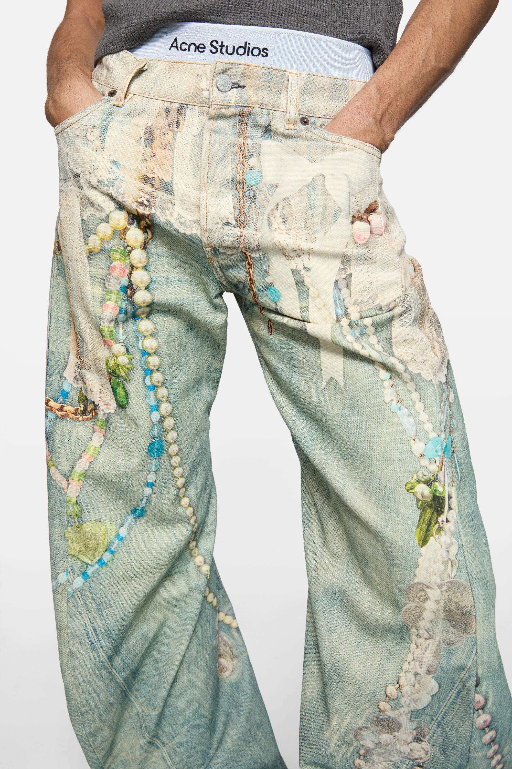 Acne Studios - ルーズフィットジーンズ - 2006 - ホワイト/グリーン