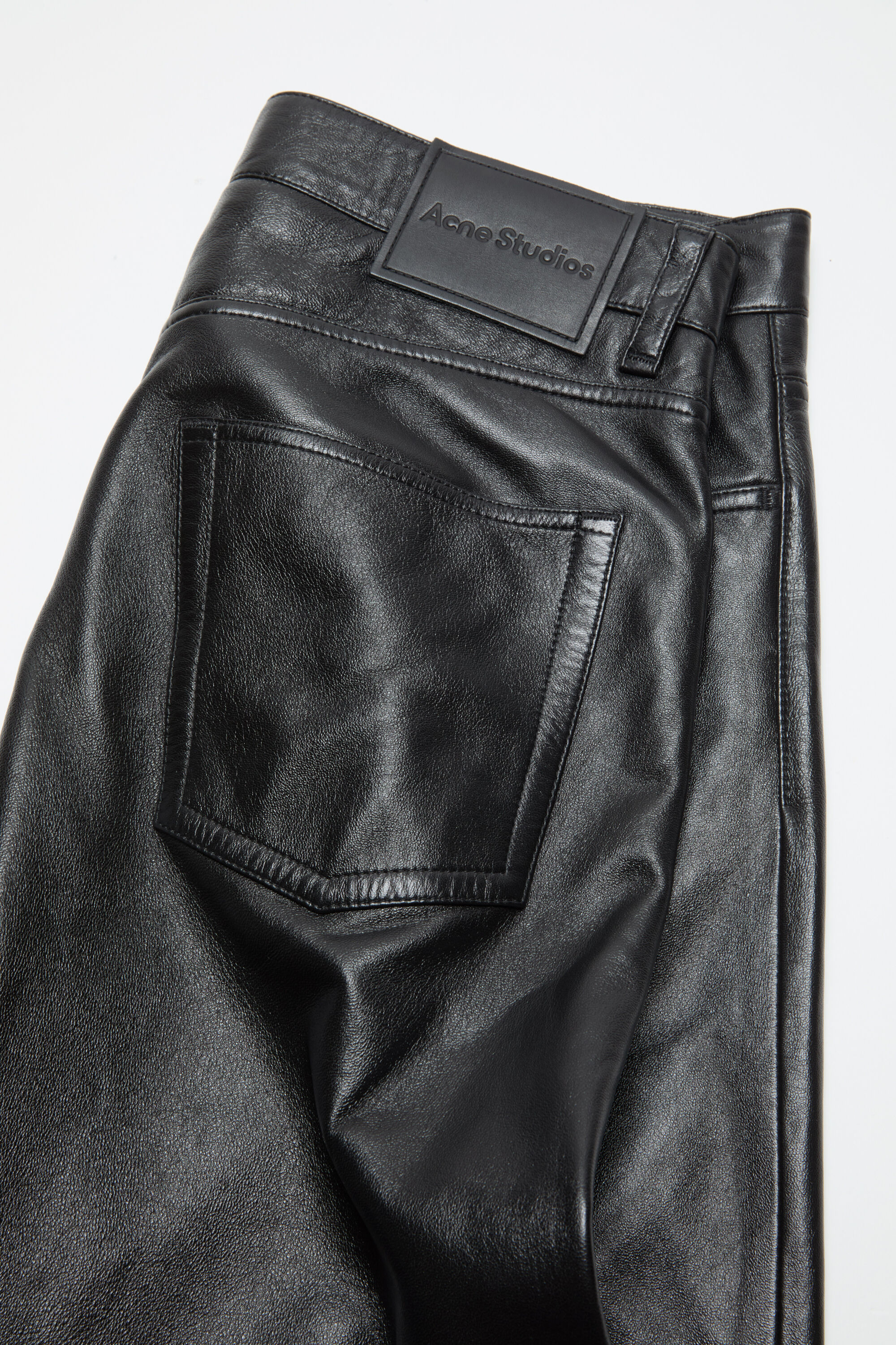 Acne Studios - Leather trousers - regular fit - Black