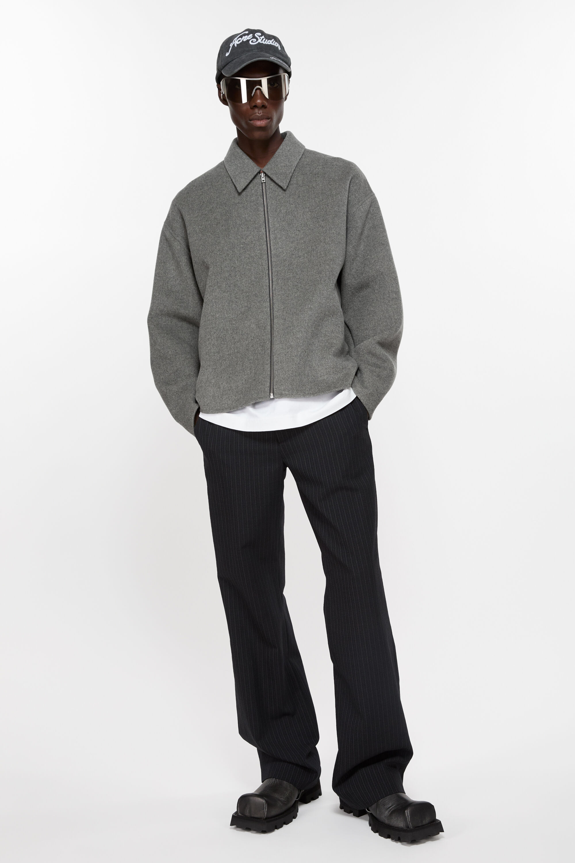 Acne Studios - Wool zipper jacket - Grey Melange