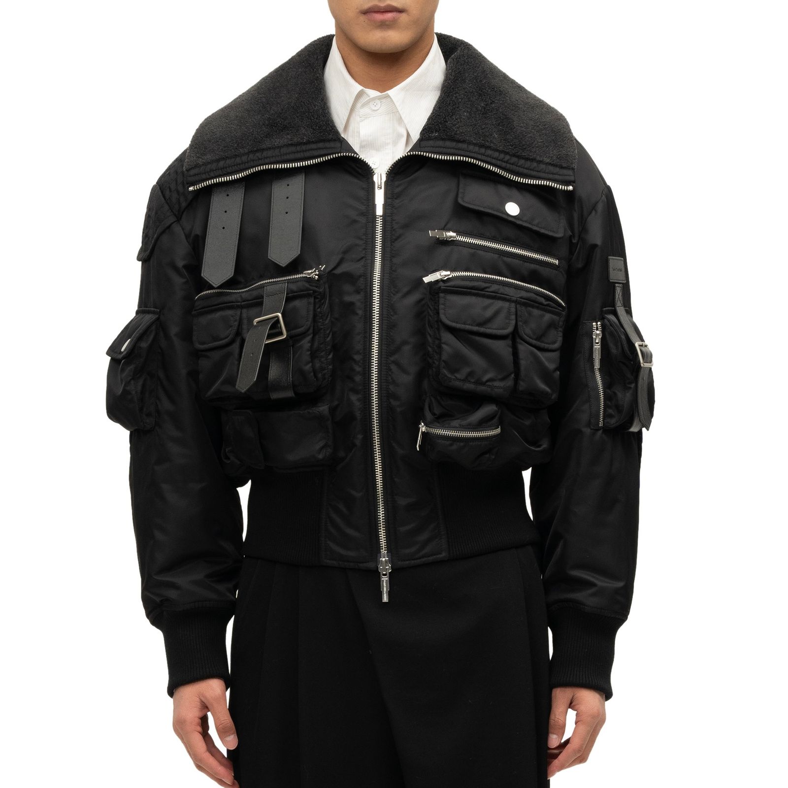 Feng Chen Wang - 【残り一点】Multipocket Cargo Jacket with Leather