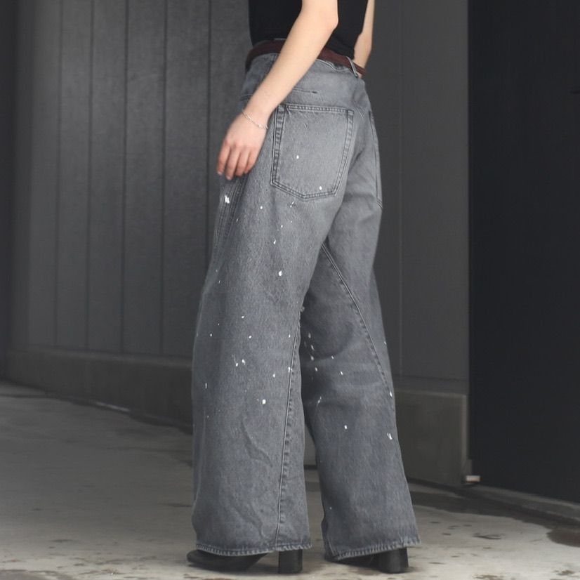 NVRFRGT - 【残り一点】3D Twisted Wide Leg Jeans(PAINT SPLATTERED