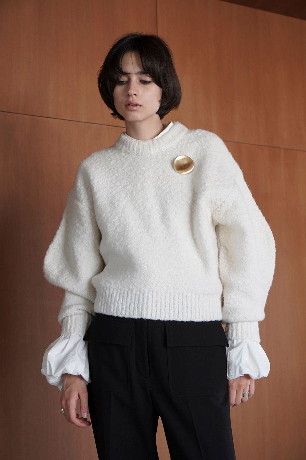 CLANE - ブローチ セット ソフトスラブ ニットトップス - BROOCH SET