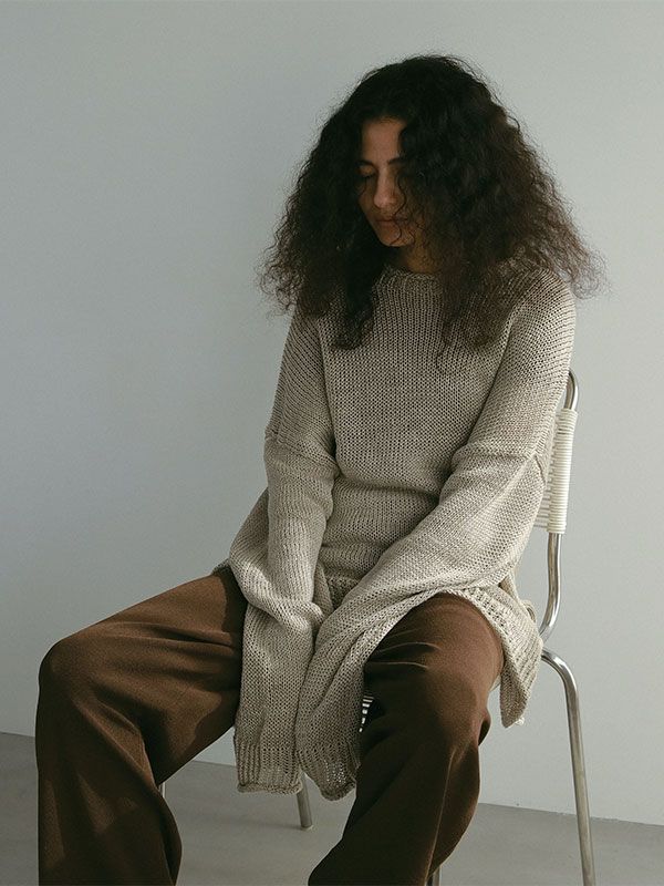 ETRE TOKYO - リネンボトルネックローゲージニットプルオーバー - GREY