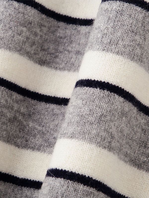 ETRE TOKYO - マルチボーダーニットポロ (GREY) | ADDICT WEB SHOP