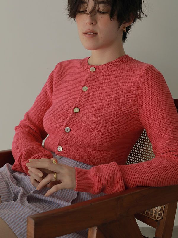 ETRE TOKYO - コンパクトニットカーディガン - PINK | ADDICT WEB SHOP