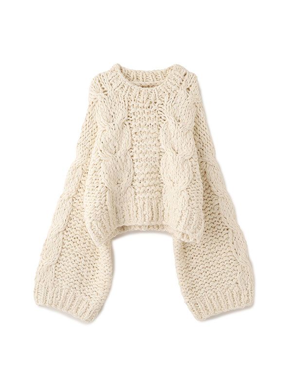 ETRE TOKYO - ハンドニットケーブルプルオーバー - WHITE | ADDICT WEB