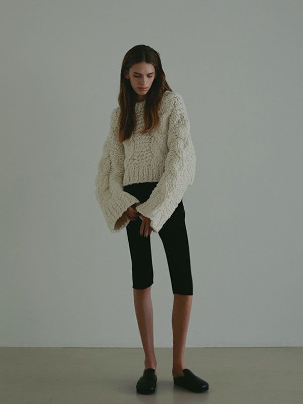 ETRE TOKYO - ハンドニットケーブルプルオーバー - WHITE | ADDICT WEB