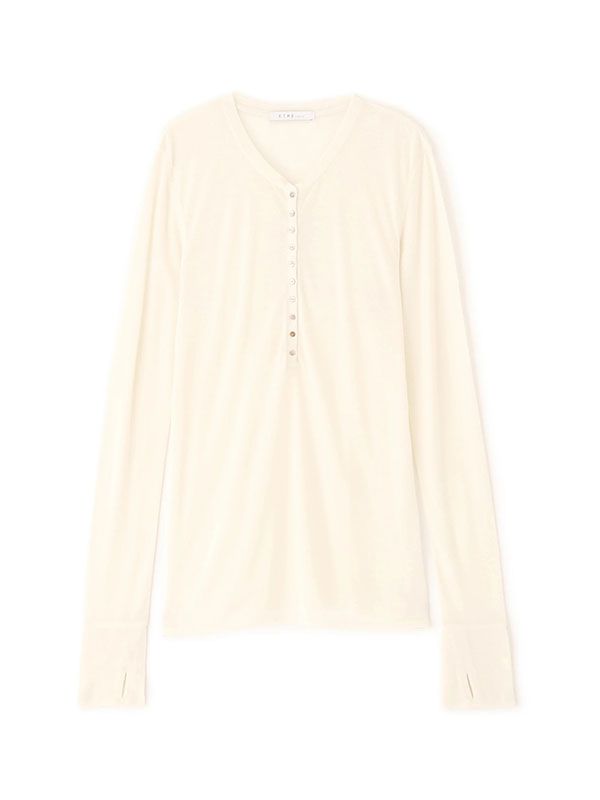 ETRE TOKYO - ウールフライスヘンリーネックプルオーバー（IVORY