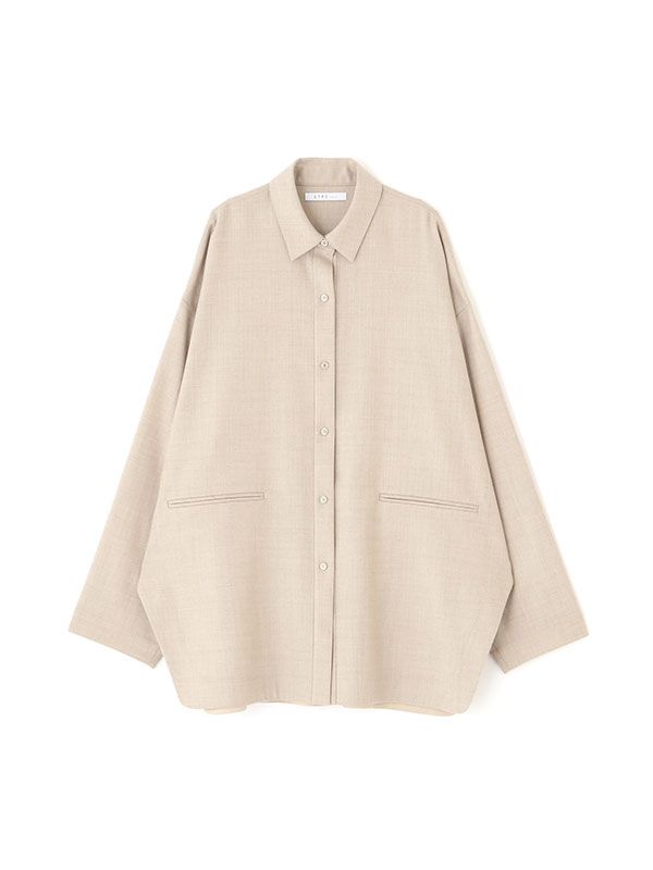ETRE TOKYO - ハイカウントフラノオーバーサイズシャツ (GREIGE