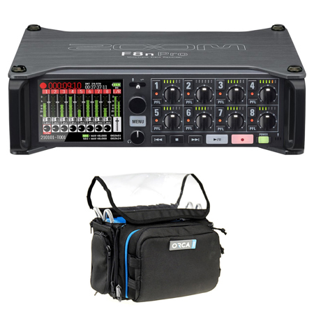 Zoom F8n Pro 8-Channel Multi-Track Field Recorder with Sound Bag