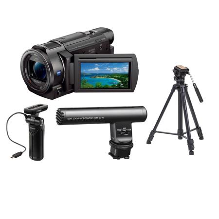 Sony FDRAX33 4K Handycam Vlogger Kit W/Sony Zoom Mic/Shooting Grip