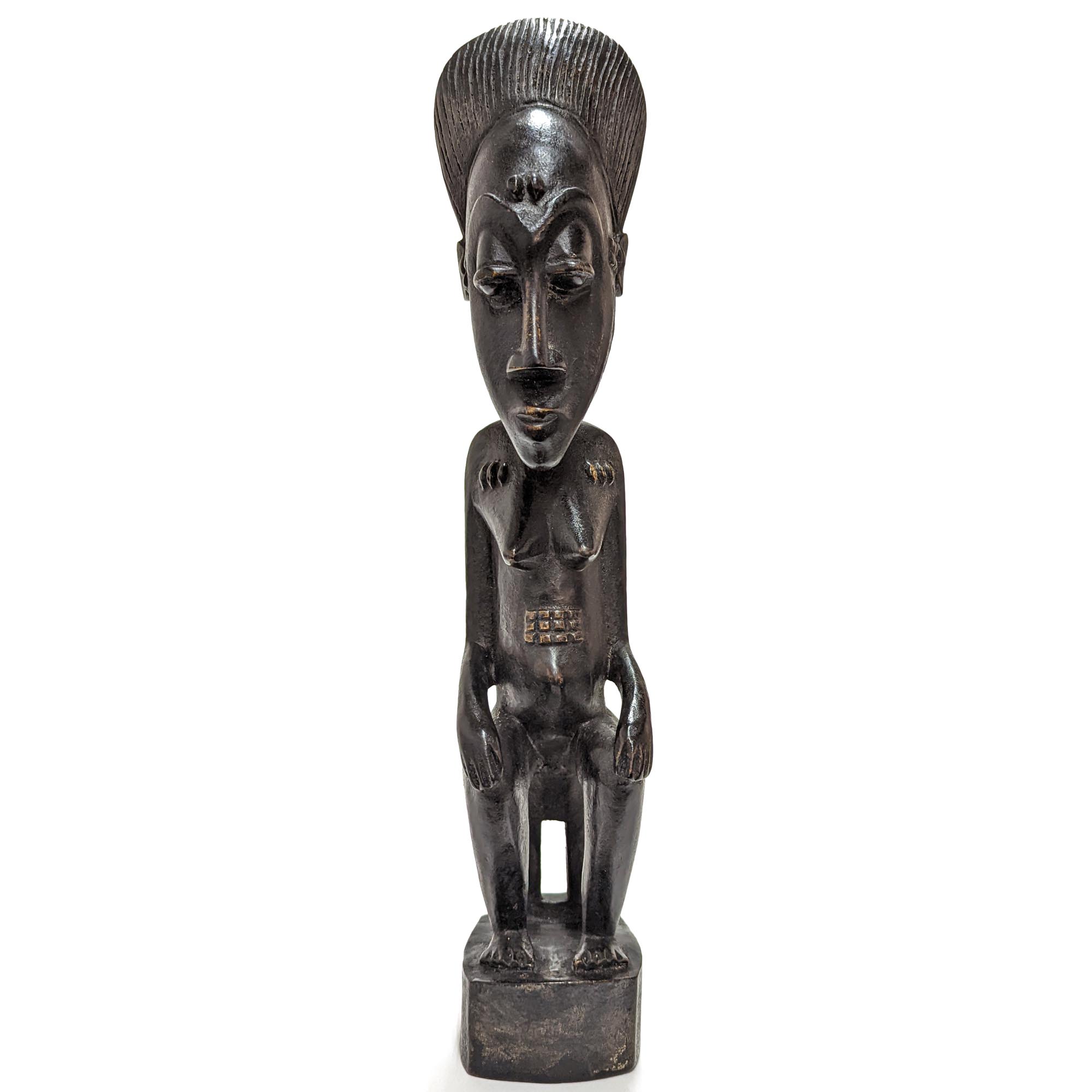 半額》バウレ族彫像 41cm アフリカン プリミティブアート 木彫品