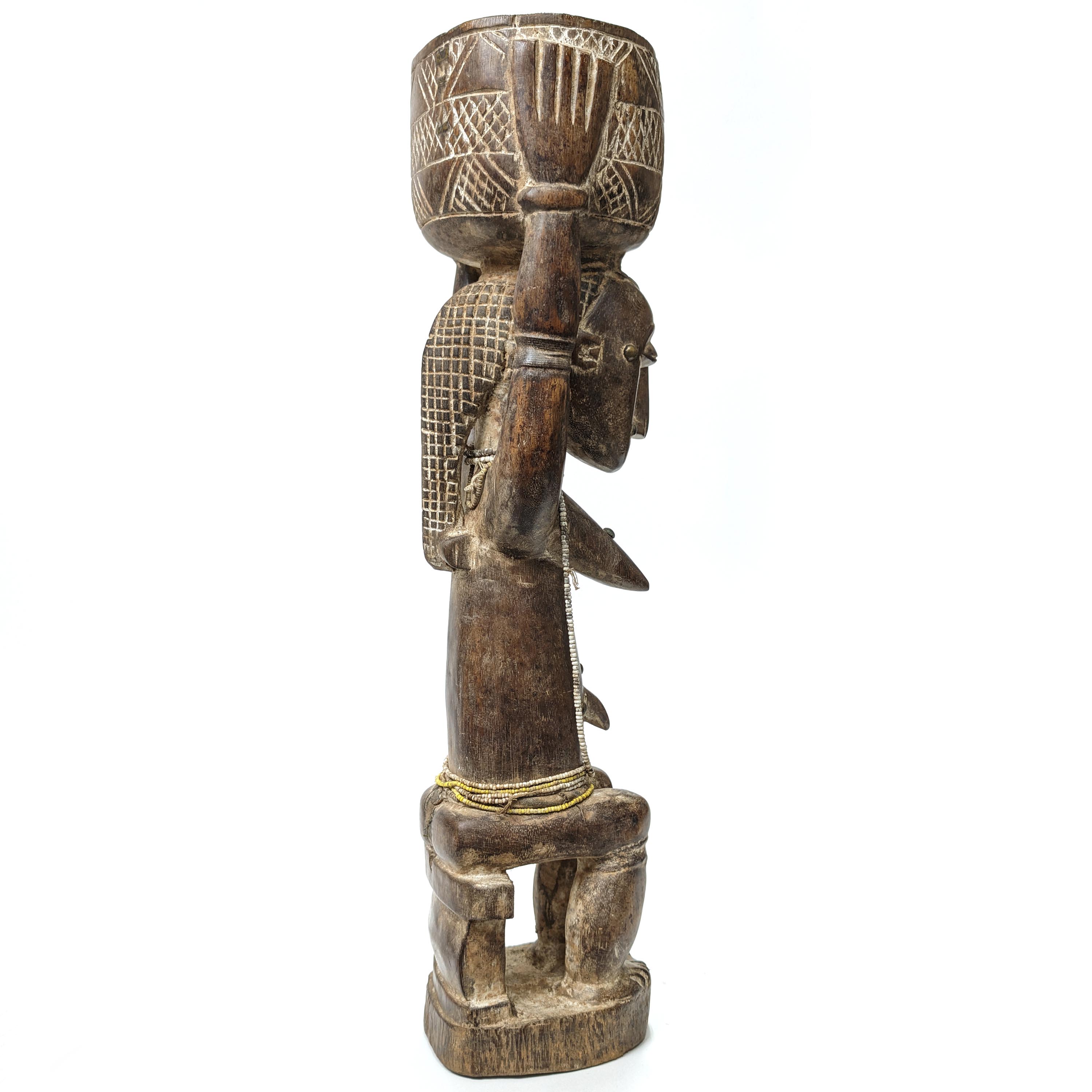 アチェ族女性坐像 高さ66cm アフリカンアート 木彫刻 （p655-11