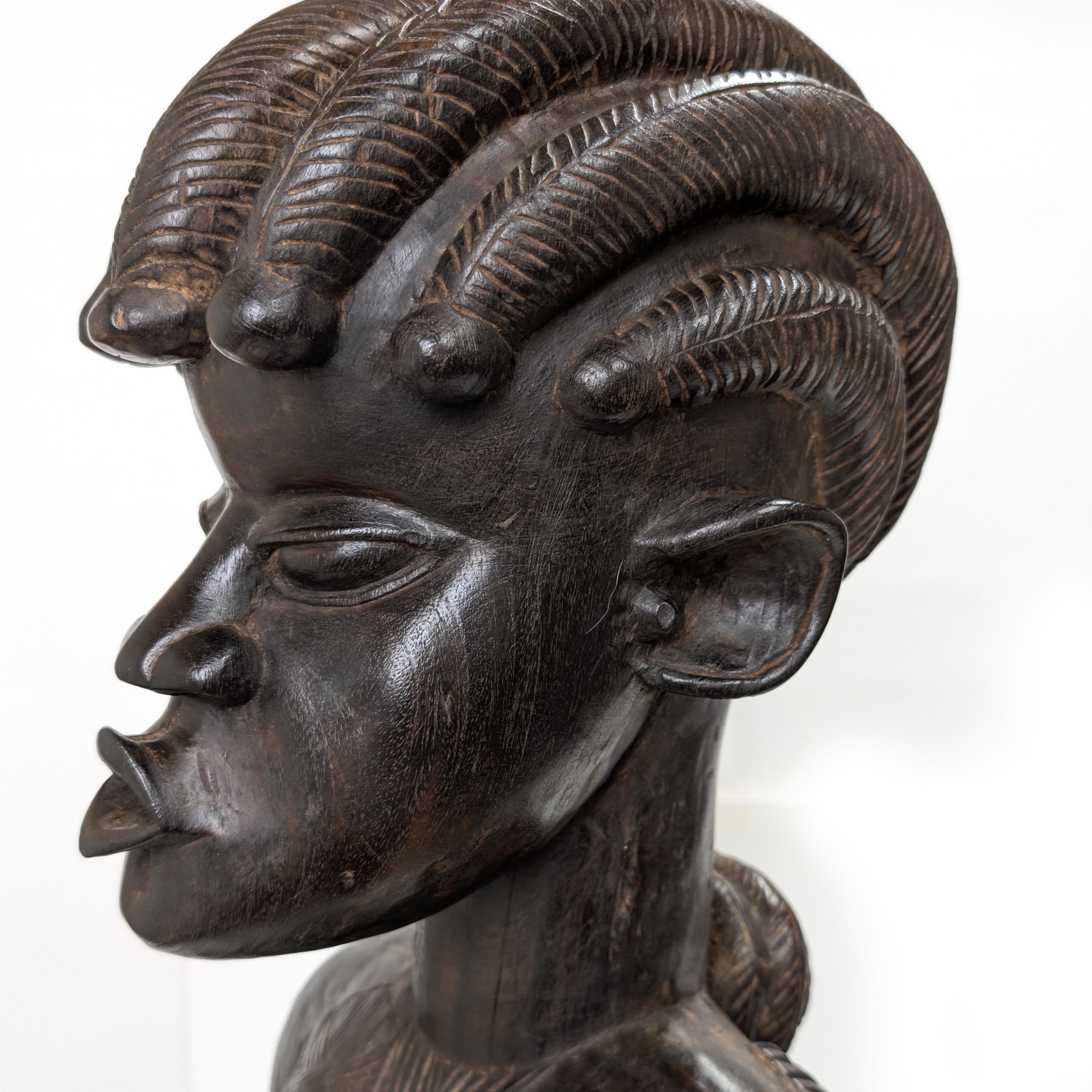 バッサ族母子立像 木彫品 99cm アフリカン プリミティブアート （p880