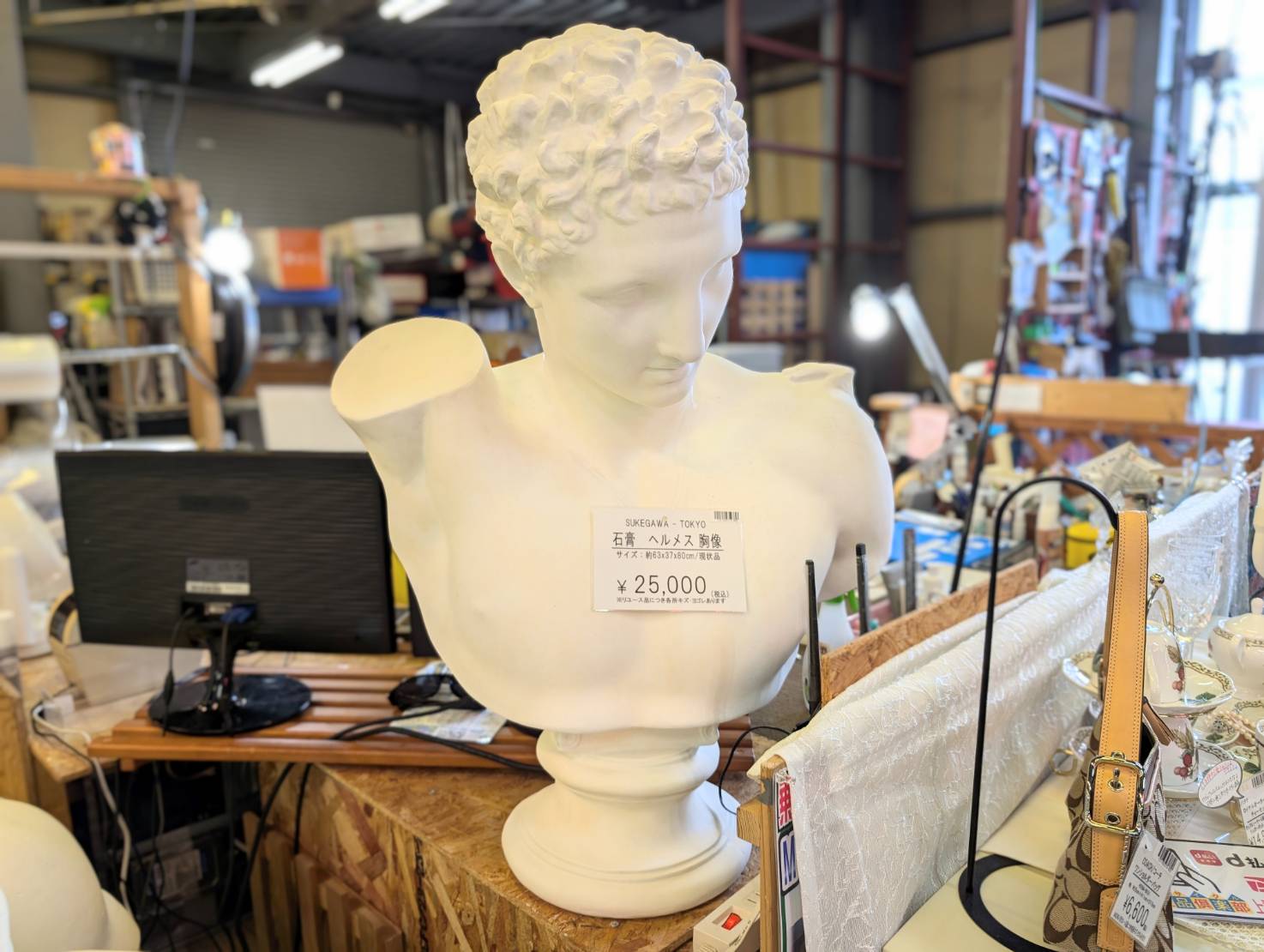 石膏 ブルータス ヘルメス マルス ラボルト 胸像 首像を店頭にて販売中