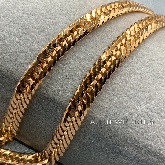 取り寄せ】K18 12面カット トリプル 30g 50cm 喜平 ネックレス 品番