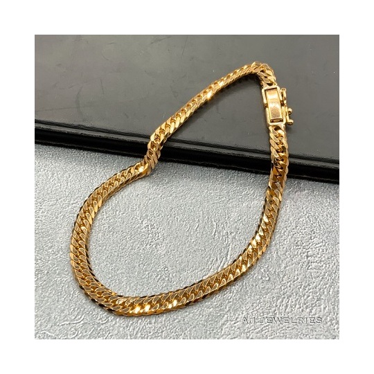K18 6面カット ダブル 10g 18cm 喜平 ブレスレット 品番 k6w-1018 6cut