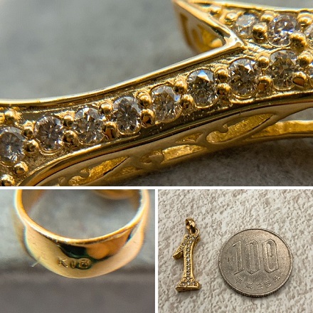 K18 ナンバー ペンダント ダイヤモンド 18金 diamond number pendant