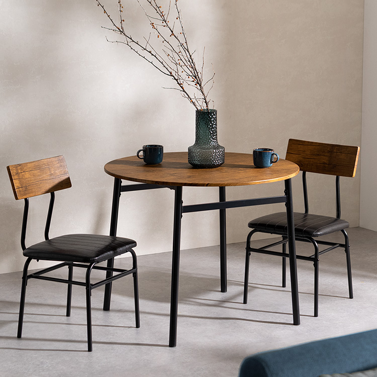 ヴィンテージ風ダイニング3点セット 円形タイプ | 家具・インテリア
