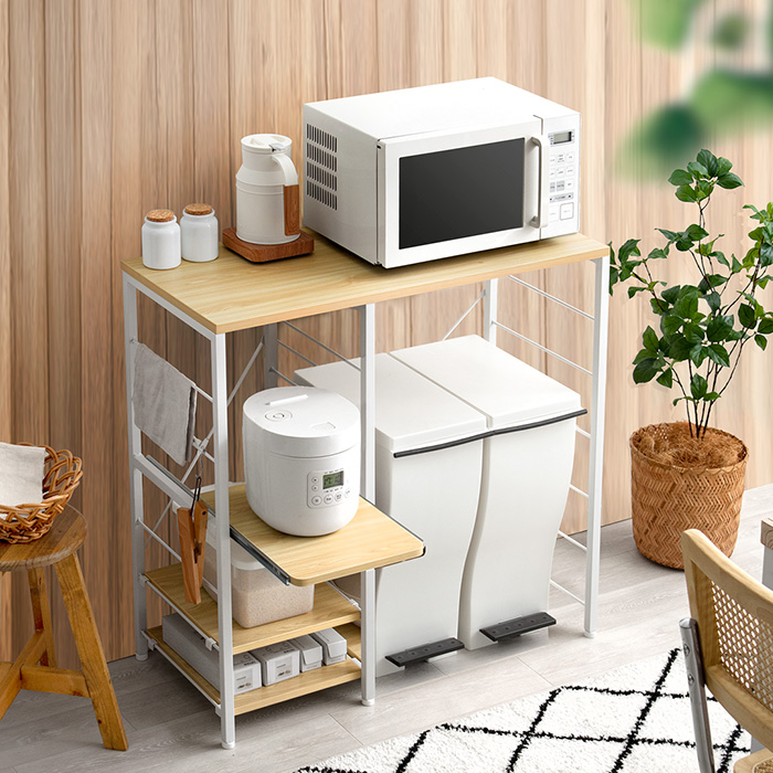 ゴミ箱収納キッチンカウンター emery(エメリー) 棚板3枚 Bタイプ