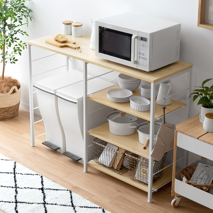 ゴミ箱収納キッチンカウンター emery(エメリー) 120cm幅 背板なし