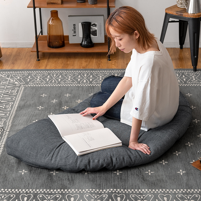 ソファになる2WAYフロアクッション ごろ寝対応 デニム調 COZY | 家具